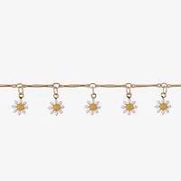 Arizona Daisy Womens 9 Inch Cable Flower Ankle Bracelet