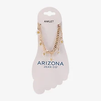 Arizona Daisy Womens 9 Inch Cable Flower Ankle Bracelet
