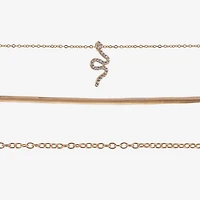 Arizona Gold Tone Snake Womens Glass 3-pc. Necklace Set