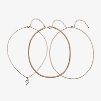 Arizona Gold Tone Snake Womens Glass 3-pc. Necklace Set