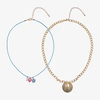 Arizona Gold Tone Womens Glass Heart 2-pc. Necklace Set