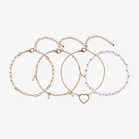 Arizona Gold Tone Womens 4-pc. Bracelet Set