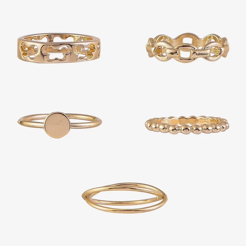 Arizona Gold Tone Womens Butterfly Delicate Ring Set