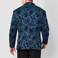 J. Ferrar Evening Edition Mens Big and Tall Floral Stretch Fabric Regular Fit Tuxedo Jacket