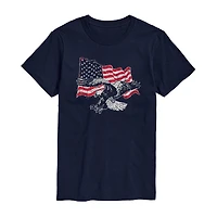Mens Crew Neck Short Sleeve Classic Fit Big and Tall Graphic T-Shirt