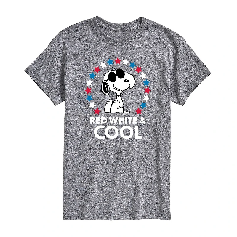 Mens Crew Neck Short Sleeve Classic Fit Peanuts Snoopy Big and Tall Graphic T-Shirt