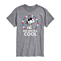 Mens Crew Neck Short Sleeve Classic Fit Peanuts Snoopy Big and Tall Graphic T-Shirt