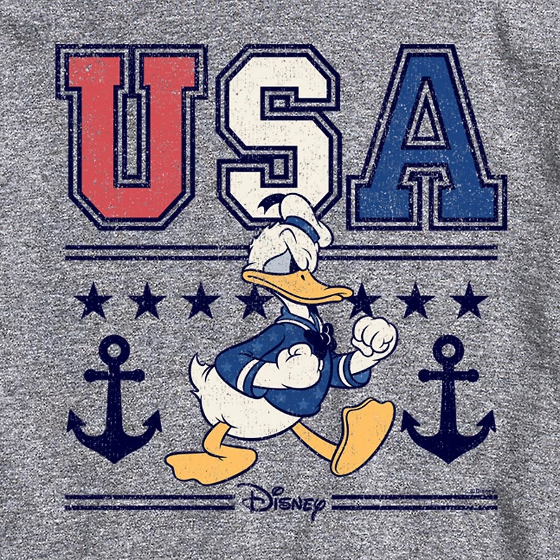 Mens Crew Neck Short Sleeve Classic Fit Donald Duck Big and Tall Graphic T-Shirt