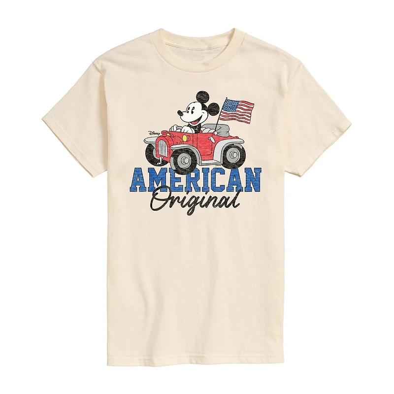 Mens Crew Neck Short Sleeve Classic Fit Mickey Mouse Big and Tall Graphic T-Shirt