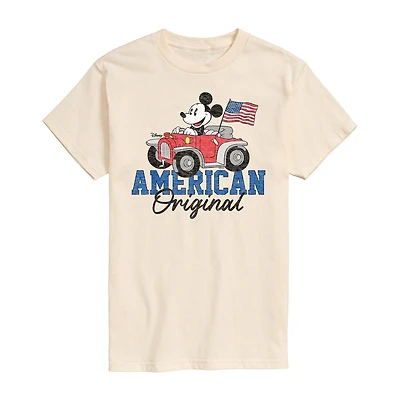 Mens Crew Neck Short Sleeve Classic Fit Mickey Mouse Big and Tall Graphic T-Shirt