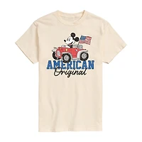 Mens Crew Neck Short Sleeve Classic Fit Mickey Mouse Big and Tall Graphic T-Shirt