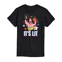 Mens Crew Neck Short Sleeve Classic Fit Spongebob Big and Tall Graphic T-Shirt