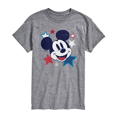 Mens Crew Neck Short Sleeve Classic Fit Mickey Mouse Big and Tall Graphic T-Shirt