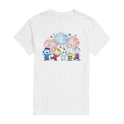 Mens Crew Neck Short Sleeve Classic Fit Peanuts Snoopy Big and Tall Graphic T-Shirt