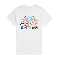 Mens Crew Neck Short Sleeve Classic Fit Peanuts Snoopy Big and Tall Graphic T-Shirt