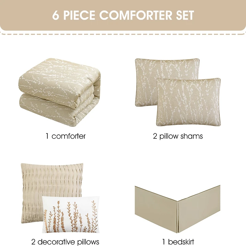 Stratford Park Lileas 6-pc. Floral Lightweight Comforter Set