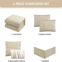 Stratford Park Lileas 6-pc. Floral Lightweight Comforter Set
