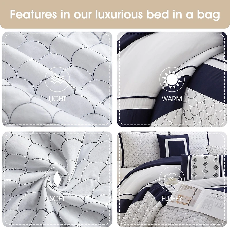 Stratford Park Aileen 7-pc. Geometric Lightweight Comforter Set