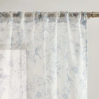 Laura Ashley Barnette Rod Pocket Sheer Set of 4 Curtain Panel