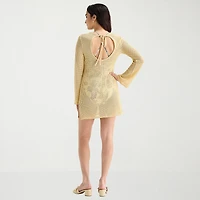 Mynah Womens Embroidered Floral Dress Swimsuit Cover-Up