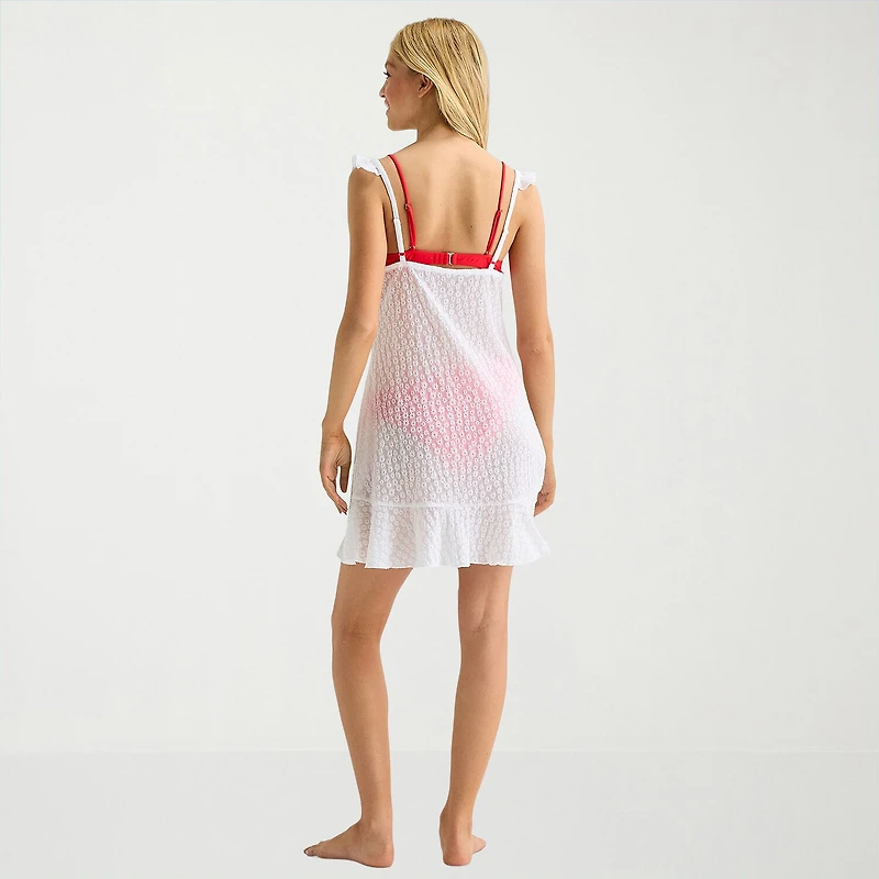 Arizona Womens Floral Juniors Dress Swimsuit Cover-Up