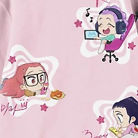 Little & Big Kid Girls Round Neck Fleece Long Sleeve KPOP Demon Hunters Sweatshirt