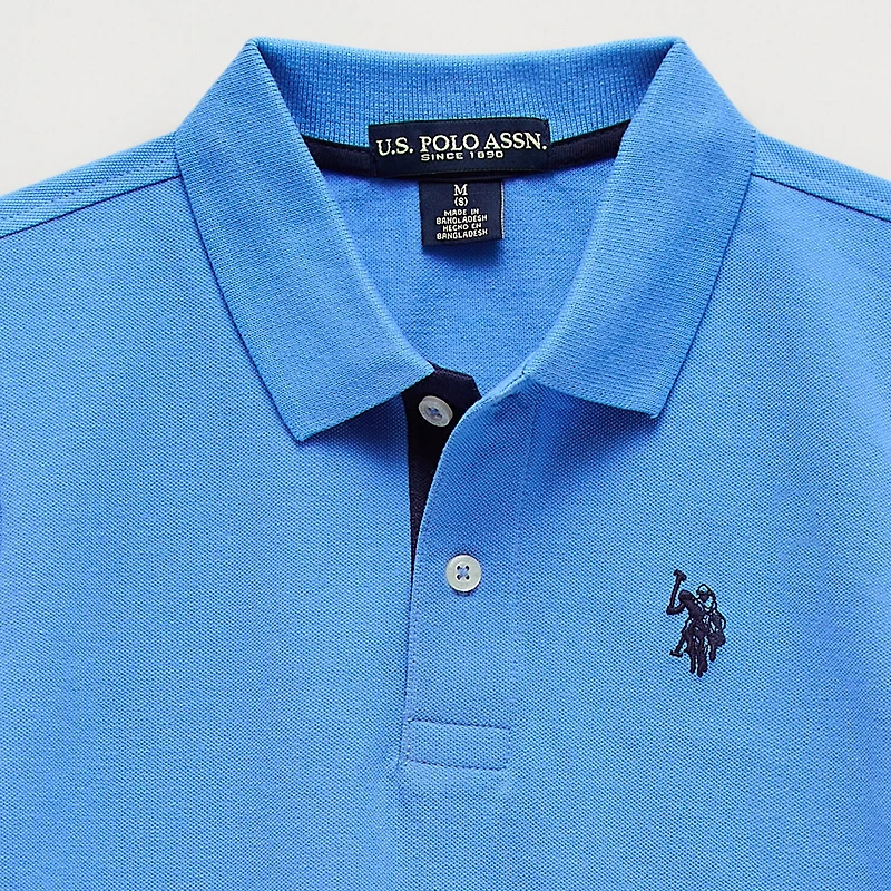 U.S. Polo Assn. Little & Big Kid Boys Short Sleeve Regular Fit Embroidered Shirt