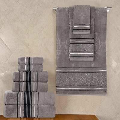 SUPERIOR® Sadie Zero Twist Jacquard Solid Cotton -pc. Quick Dry Bath Towel Set