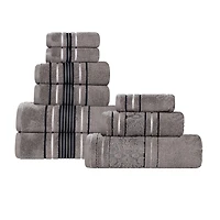 SUPERIOR® Sadie Zero Twist Jacquard Solid Cotton -pc. Quick Dry Bath Towel Set