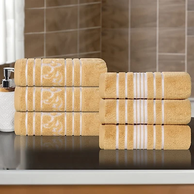 SUPERIOR® Sadie Zero Twist Jacquard Solid Cotton 6-pc. Hand Towel