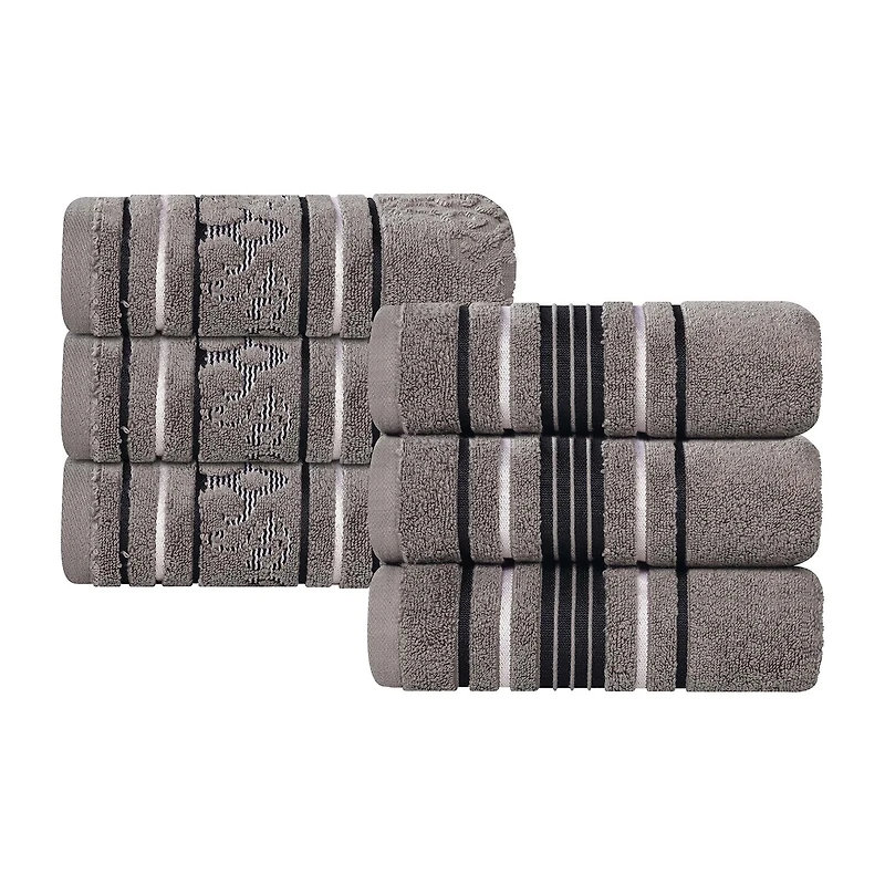 SUPERIOR® Sadie Zero Twist Jacquard Solid Cotton 6-pc. Hand Towel
