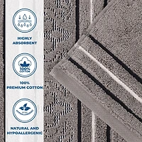 SUPERIOR® Sadie Zero Twist Jacquard Cotton 3-pc. Quick Dry Bath Towel Set