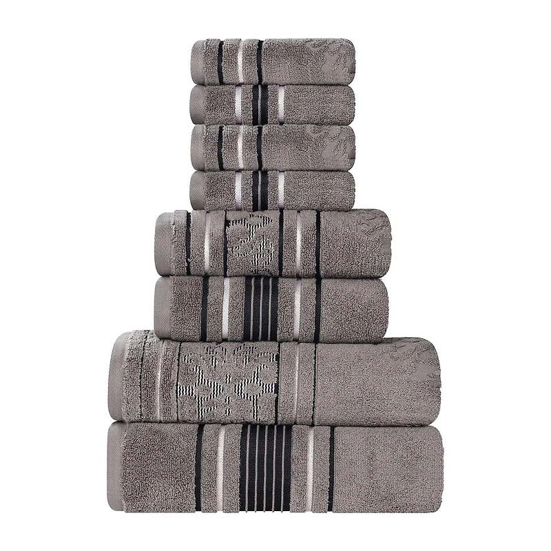 SUPERIOR® Sadie Zero Twist Jacquard Solid Cotton 8-pc. Quick Dry Bath Towel Set