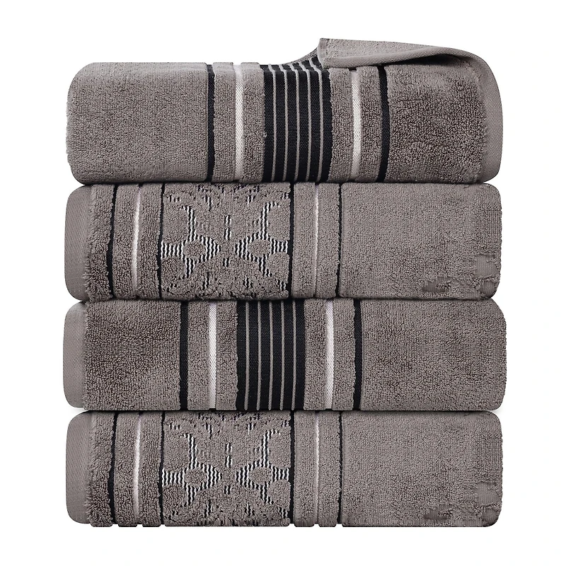 SUPERIOR® Sadie Zero Twist Jacquard Solid Cotton 4-pc. Quick Dry Bath Towel Set