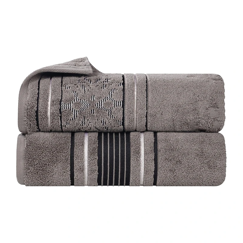 SUPERIOR® Sadie Zero Twist Jacquard Solid Cotton 2-pc. Bath Sheet