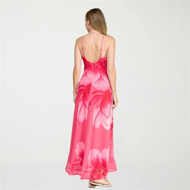 Trixxi Womens Juniors Sleeveless Floral Slip Dress
