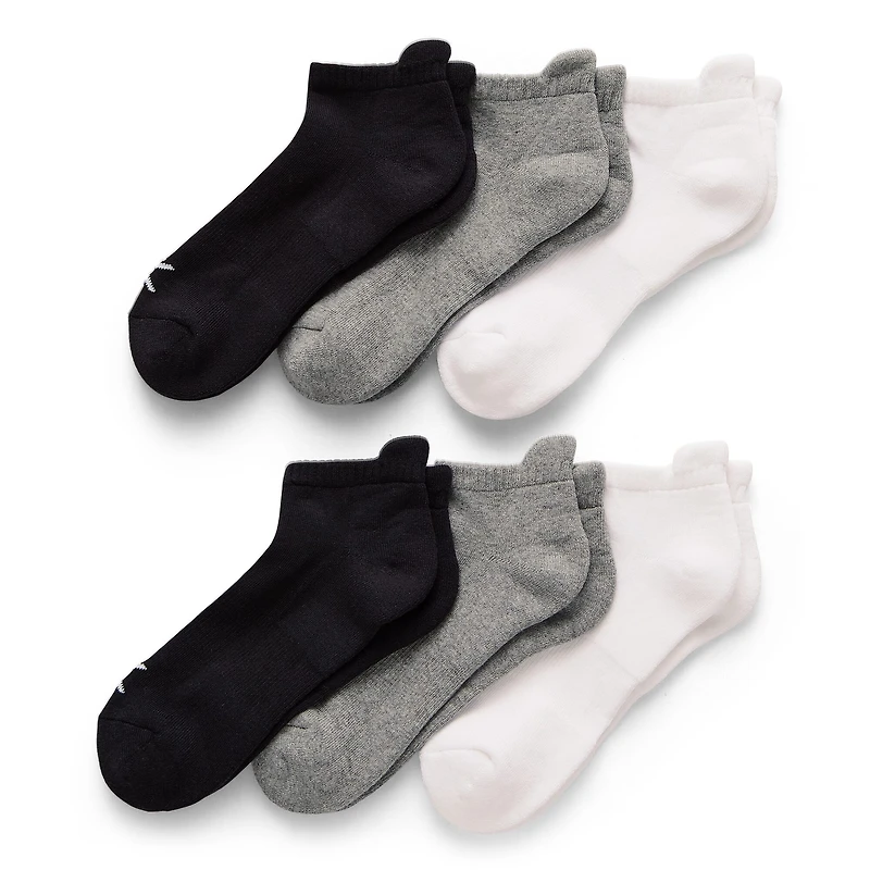 Xersion Heel Tab Womens Multi-Pack 6 Pair Low Cut Socks