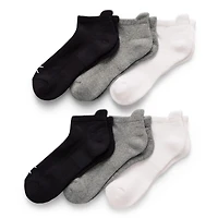 Xersion Heel Tab Womens Multi-Pack 6 Pair Low Cut Socks
