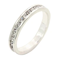 Sparkle Allure Womens 3MM Crystal Pure Silver Over Brass Hypoallergenic Band