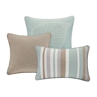 Madison Park Rochelle 6-Pc Embroidered Leaf Quilt Set With Throw Pillows