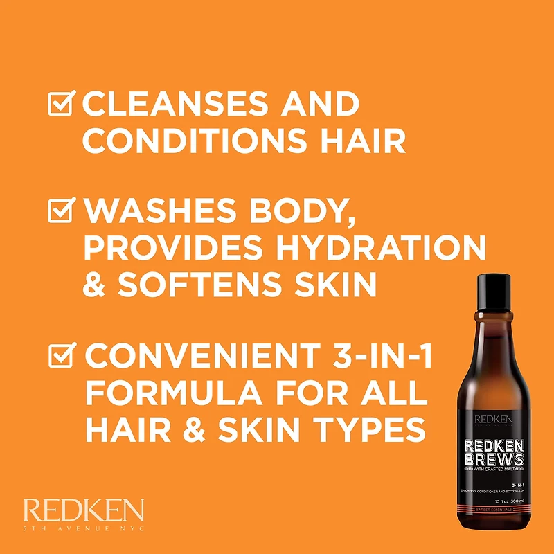 Redken Brew 3-In-1 Shampoo 10.1 oz.