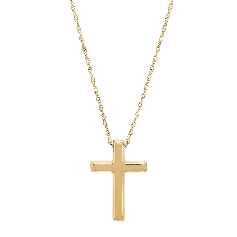 Religious Jewelry Womens 10K Gold Cross Pendant Necklace