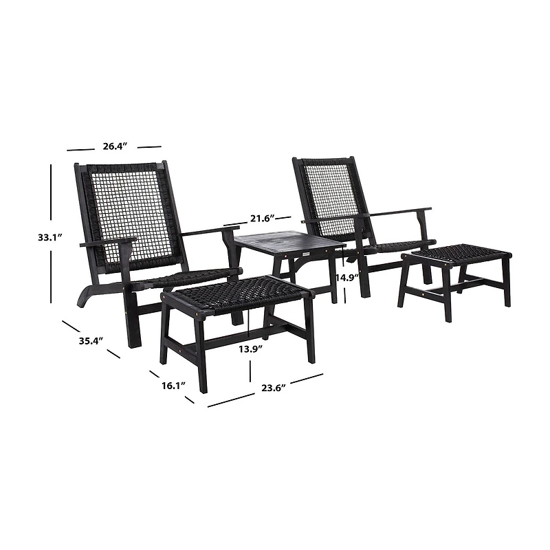 Safavieh 5-pc. Conversation Set Weather Resistant