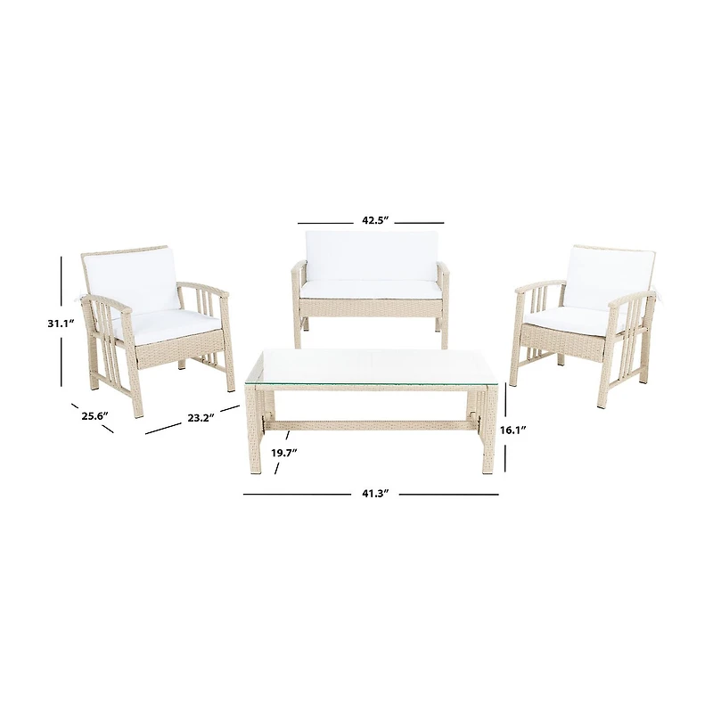 Safavieh 4-pc. Conversation Set Weather Resistant