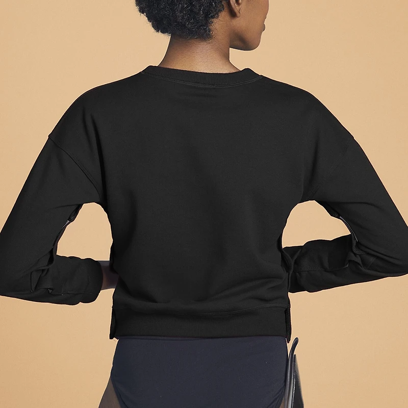 Slick Chicks Womens Adaptive Long Sleeve Crew Neck Sweat Shirt