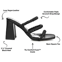 Journee Collection Reagaan Womens Round Open Toe Block Heel Pumps