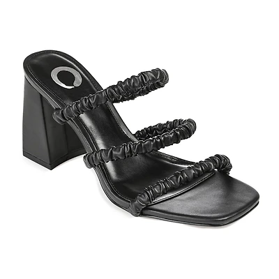 Journee Collection Reagaan Womens Round Open Toe Block Heel Pumps