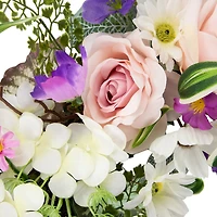 Northlight 24in Mixed Floral Fern Wreath