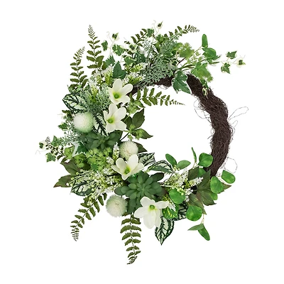 Northlight 24in Hellebores And Ivy Floral Wreath