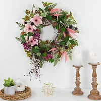 Northlight 24in Succulent And Fern Floral Wreath